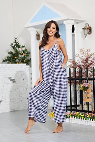 Image of BUENOS NINOS Women's V Neck Floral Maxi Dress Boho Printed Adjustable Spaghetti Strap Ethnic Beach Long Dress with Pockets
