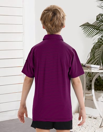 Image of Polo Shirts for Boys Golf Polo Shirt Short Sleeve Boys Performance Polo Dry Fit Stretch Collared UPF50+ Kids Golf Shirts