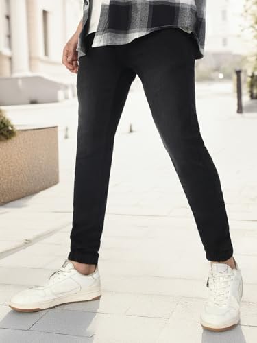 Image of Urbano Fashion Men's Mid Rise Slim Fit Washed Jogger Jeans Stretchable