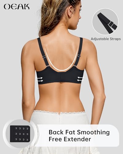 Image of OEAK Womens Wireless Jelly Bras Scalloped Push Up No Underwire Bralette Supportive Tshirt Bra Seamless Comfortable Bras