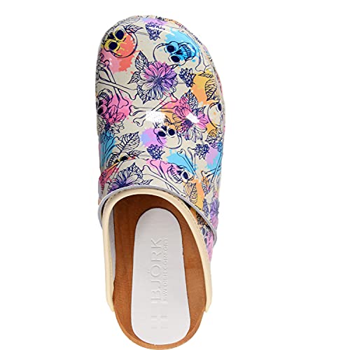 Image of Bjork Maja Wood Open Back Leather Clogs