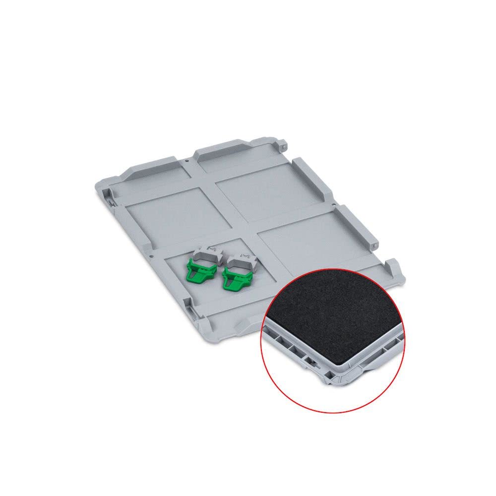 SuperSparSet 10x Scharnierdeckel Set Eurobox NextGen mit Schaumstoff und 2 grüne Schiebeschnappverschlüsse | BxT 30x40cm | Eurobehälter, Transportbox, Transportbehälter, Stapelbehälter