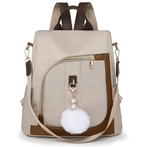 La mejor comparación de Bolsas Backpack para Dama que puedes comprar esta semana. 45 Mochila Antirrobo de Moda para Mujer, Bolsos de Hombro,Bolsa Casual Impermeable, Para Hombro y Espalda (Beige)