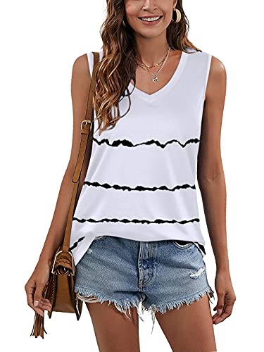 Loose Tank Tops For Women Summer Tops For Women Sleeveless Tops For Women Water White Xl #TOP3