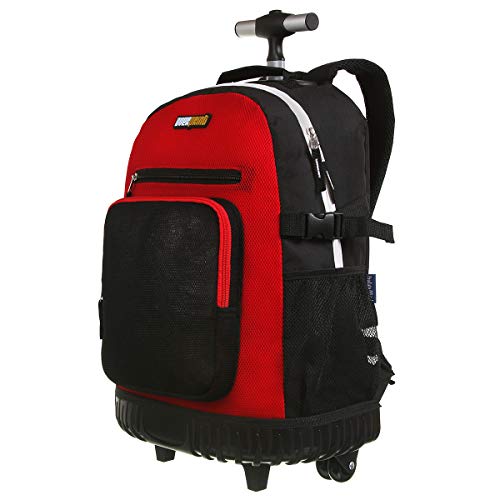 Mala Escolar GLP com Rodinhas Overprint, Dermiwil, 37451, Vermelho e Preto