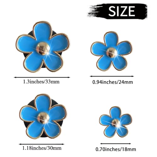 Image of 4Pcs Car Accessories Daisy Flowers Cars Air Freshener Vent Clips,4 Sizes Cute Cars Flowers,Clips,Girly Women Flowers Car Accessories,Refillable, Diffuser Air Fresheners Accessories (Blue)
