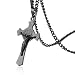 HZMAN Stainless Steel Saint St St. Benedict Crucifix Cross Pendants Necklace INRI (Black)