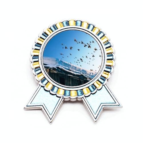 Broche maison d'oiseaux blanche en métal M pour sublimer vos vestes et manteaux de saison