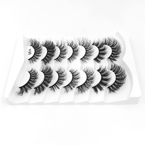 Iflovedekd 7 Styles False Eyelashes 7 Pairs Eyelashes Natural Look 3D Fake Eyelashes 100% Handmade Long Lashes Natural Look Dramatic Lashes Pack Reusable Natural Lashes Soft Fluffy Eye Lashes #TOP6