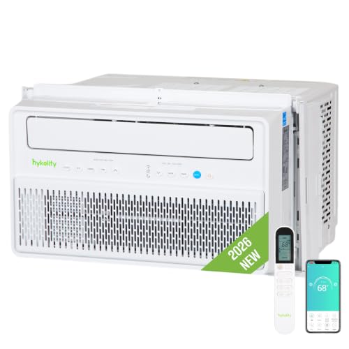 Image of Hykolity WiFi Enabled 10,000 BTU Smart Inverter Window Air Conditioner, 32 dBA Ultra Quiet AC Unit, Energy Efficient Cools up to 450 Sq.Ft, with Remote, Auto /Cool /Fan /Dry /Sleep Modes & 24H Timer