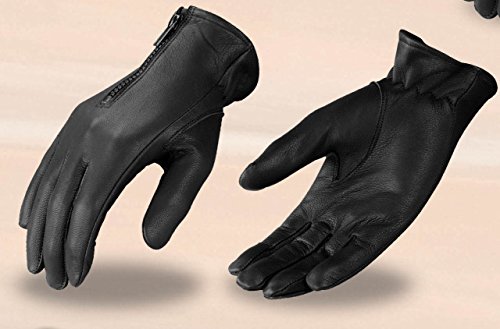 Small Black Ladies Leather Motorcycle Gloves