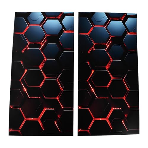 Image of XhuangTech 2PCS Honeycomb Car Stickers and Decals, HD Printed Car B-Pillar Sticker, Personalized Vehicle Door Pillar Decal, DIY Auto Center Pillar Waterproof Sun Protection Scratch PET Cover
