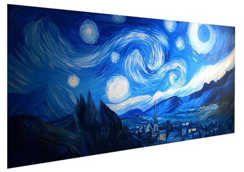 GUKUGEKO Peinture Numéros Adulte, Village Kit de Peinture par Numero, Toile Bricolage Pour Enfant Débutants Loisirs Créatifs Adultes, Pigment Acrylique, pour Décoration Intérieure 40x80 cm W-6177