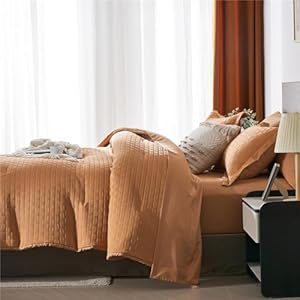 KAKIJUMN Pumpkin Comforter Set Queen Size, 7 Piece Bed in a Bag Waffle Weave Textured Comforter, All Season Soft Microfiber Complete Bedding Set(Pumpkin,Queen) KAKIJUMN Pumpkin Comforter Set Queen Size 7 Piece Bed in a Bag Waffle Weave Textured Comforter All Season Soft Microfiber Complete Bedding SetPumpkinQueen