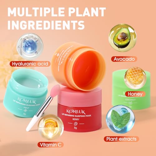 KONEUK 12-Pack Lip Sleeping Mask (Mint, Grapefruit, Coconut, Berry) — view 3