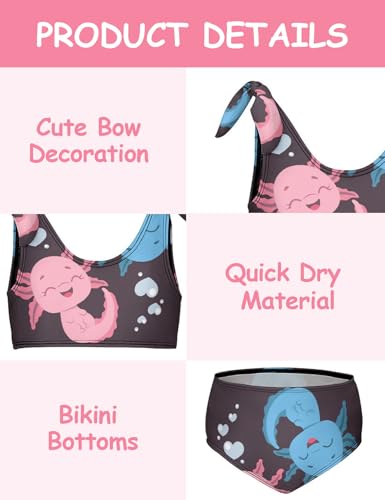 Image of Axolotl Girls Swimsuit Two Piece Swimwear Bathing Suit for Girls