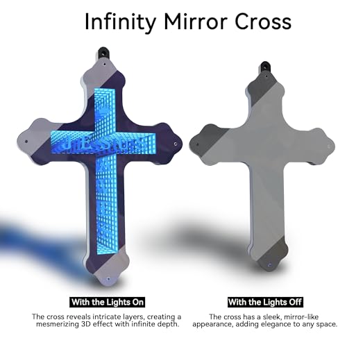 Christ's Redemption Blue LED Cross Neon Light – Inspired by Christian faith, this 3D lighted crucifix neon sign wall art is perfect for Easter, baptism, weddings, and inspirational Bible verse gifts