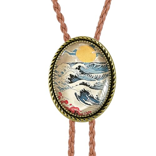 Image of Jeilwiy Bolo Tie for Men Western Cowboy Gothic Bolo Tie Necklace Halloween | Glow in Dark Bolo Tie for Men Women, 3D Halloween Bolo Tie, Gothic Western Ties, String Ties for Men Rodeo Leather Necktie
