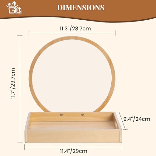 Image of GiftAmaz Wooden Baskets for Gifts Empty, DIY Easter Basket Gift with Clear Arch Acrylic Display Board, Empty Gift Baskets Storage, Birthday Party Wrapping Gift Holder for Baby Shower or Bridal Shower