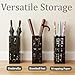 ZENFUN Metal Umbrella Holder Stand for Entryway, Square Umbrella Organizer, Walking Sticks Storage Bin Freestanding for Home, Office, Hotel, Black, 5.9 x 5.9 x 15.7 Inches