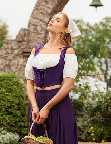 Image of Scarlet Darkness Women's Underbust Corset Top Renaissance Medieval Lace-up Boned Fairycore Pirate Corsets