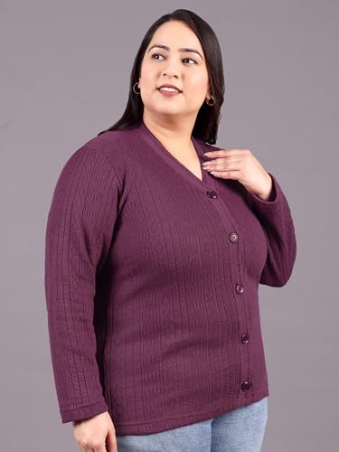 Image of HIFZAA Plus Size Sweater for Womens Woolen Full Sleeve Cardigan 3XL 4XL 5XL 6XL