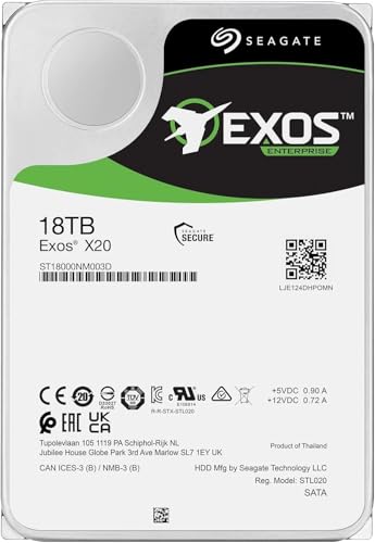Image of Seagate Exos X20 Enterprise 18TB HDD Internal Hard Drive Hyperscale 12GB /s SAS 7200RPM Model No: ST18000NM003D