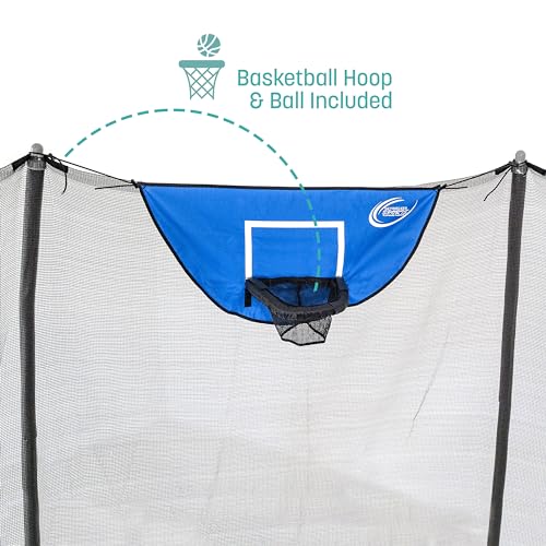 image for Skywalker Trampolines 12-Foot Jump N’ Dunk Trampoline with Enclosure
