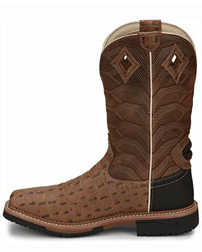 Justin Men's Derrickman Western Work Boot Composite Toe Camel 12 ...