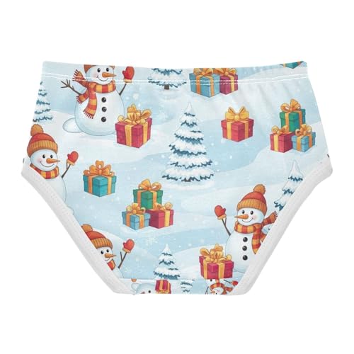 Snowmen Hats Scarves Underwear Girls, Toddler Girl Panties, Girls' Cotton Brief Underwear, 2–8 Years2