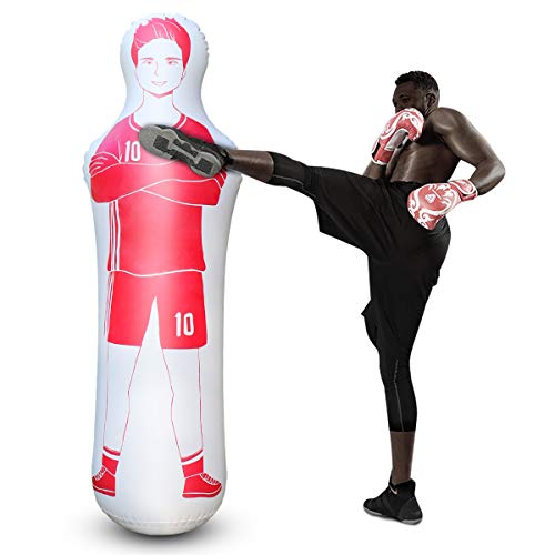 SUNSHINEMALL Inflatable Soccer Dummy Goalkeepr Air Mannequin Free Kick Defender Wall Football Practice