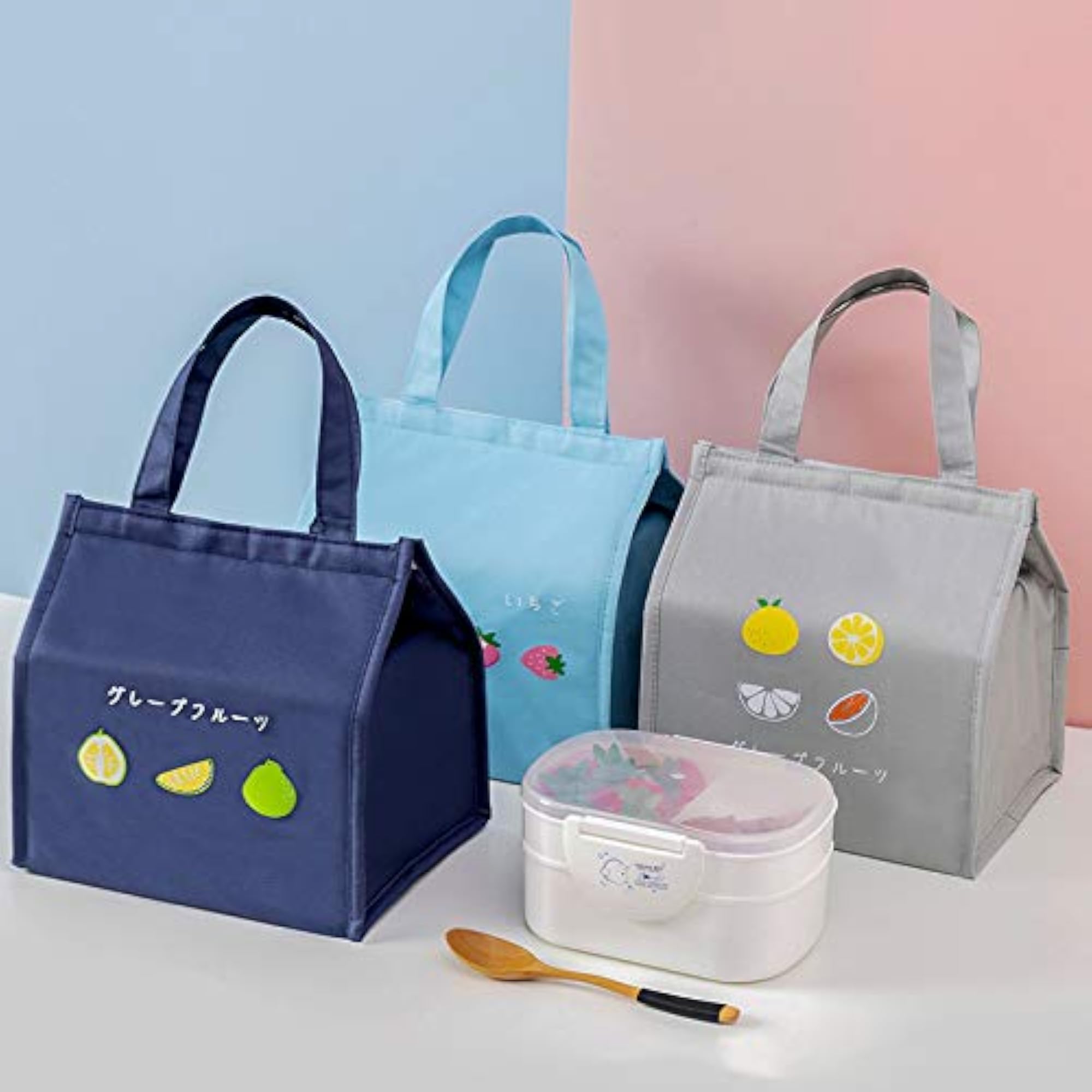 Cute Insulated Fruit Pattern Lunch Tote Bag