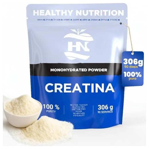 Creatina Monohidrato en Polvo 306g (90 Dosis) - Creatina Pura sin Sabor - Suplemento Deportivo para Masa Muscular - Sin Aditivos ni Alérgenos