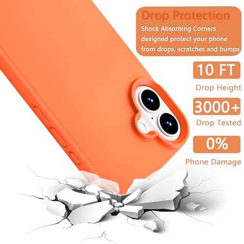 Image of iPhone 17 Case Silicone,Soft Microfiber Lining(Sugar Orange)