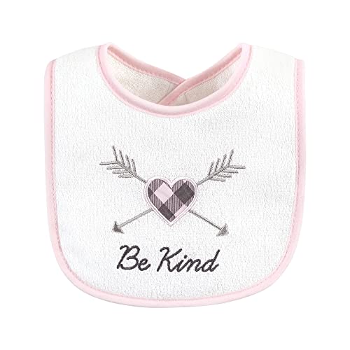 Image of Hudson Baby Unisex Baby Cotton Terry Drooler Bibs with Fiber Filling, Girl Moose Bear, One Size
