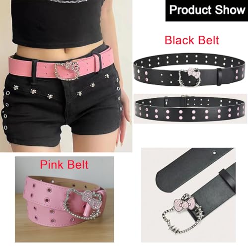 1 PCS Kitty Cat Belt Rhinestone Belt Women Belt Y2K Belt Hip Hop Belt Korean Belt Bling Belt Jeans Skirt Belt2