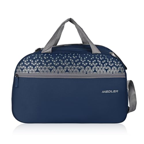 Image of M MEDLER Sentro Wheel Duffle Bag | Waterproof Strolley Duffle Bag | 2 Wheel Duffel Bag | Luggage Bag with Adjustable Strap - (Midnight Blue)