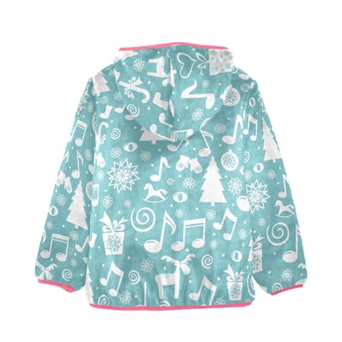 OTVEE Merry Christmas Musical Notes Kids Hoodie Jacket Fall Spring Full Zip Warm Outwear Coat2