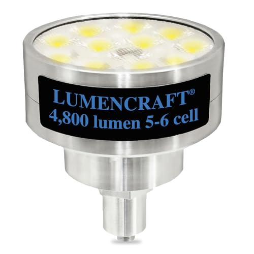 Lumencraft LED Conversion Kit Compatible/Replacement for Maglite Flashlight - 4800 Lumen, fits 5-6 D Cell - High Power Upgrade for Maglight with 12x LED Emitters