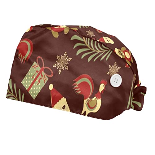 Chapeaux de travail Noël motif poussins lot de 2 pièces réglables