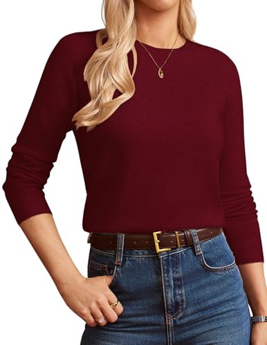 GRACE KARIN Cashmere Sweaters for Women Merino Wool Crew Neck with Socks