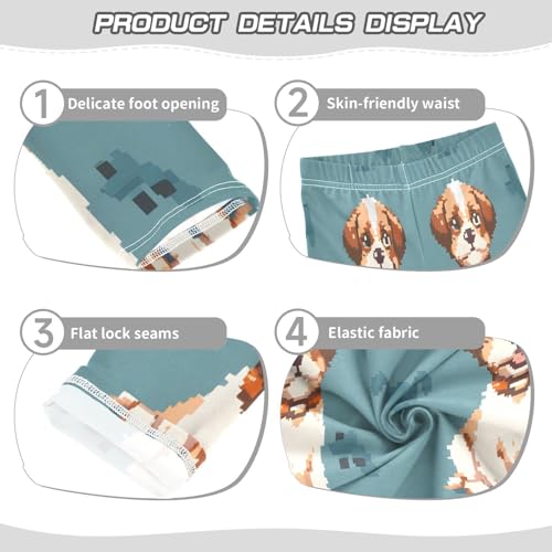 Toddler Girls Leggings Printed Yoga Pants Leggings Brown White Puppy for Kids3