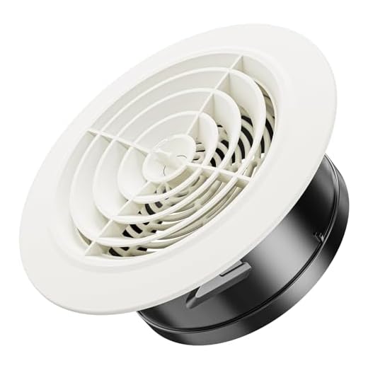 Hon&Guan ø 150mm ABS Rejilla de Ventilación Redonda, Difusor de Ventilacion Baño Techo, Ajustable Difusor de Techo para Aire Acondicionado Conductos, Tubería, Garaje, Pared, Sótano, Chimenea