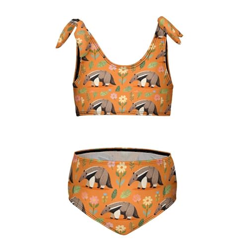 Image of Axolotl Anteater Girls Swimsuit Two Piece Swimwear Bathing Suit for Girls