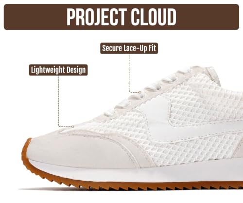 Image of Project Cloud Lace-up Fashion Sneakers for Women Footwear 2026 (Madison) | Memory Foam Insole for Comfortability; Non-Slip Casual Ladies Shoes for Women Sneakers; Lightweight Lace-up Womens Shoes