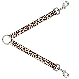 Buckle-Down Dog Leash Splitter Giraffe Spots2 Cream Brown 1 Foot Long 1 Inch Wide