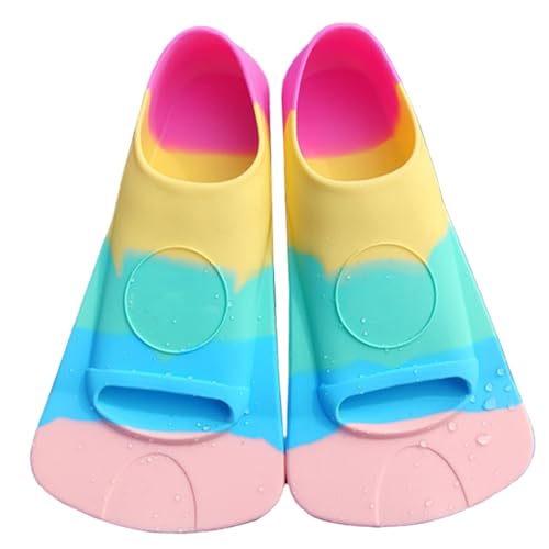 Aletas flotantes para niños, aletas de natación, aletas deportivas de silicona de grado alimenticio, equipo de entrenamiento de natación profesional para niños, niñas, niños, principiantes