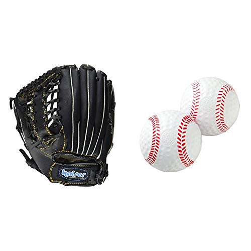 KAISER(カイザー)グローブ 10.5インチ 左投げ用 KW-339 野球 キャッチボール 練習用 小学生高学年用 軟式用×やわらか ボール 軟式タイプ 2個入り KW-040 野球【セット買い】