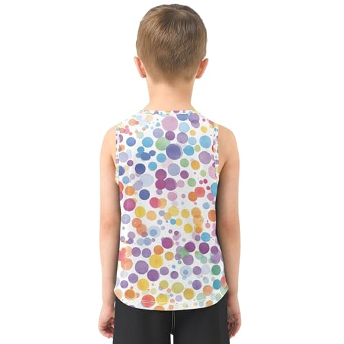Watercolor Dot Seamless Tank Top for Boys Sleeveless Toddler Vest Toddler Boy Shirts for Biking Jogging Beach 3T3