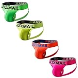 JOCKMAIL 4pcs/Pack 4PCS/Pack Men Underwear Mesh Mens Tong Comfortable Jock strap(as1, alpha, m, regular, regular, 240-Green/Rose/Yellow/Orange-4pcs, X-Large)